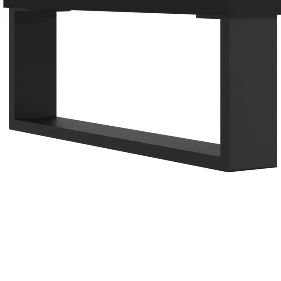 vidaXL - TV-meubel met 2 deuren 3 vakken - Zwart - Hout en metaal - 100x35x55 cm