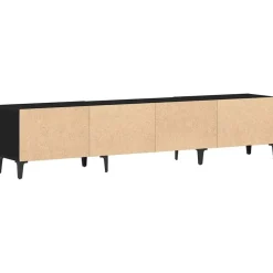 vidaXL - TV-meubel met 4 deuren - Zwart eiken - Hout - 180x31.5x40 cm