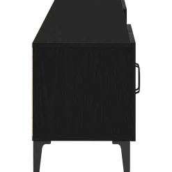 vidaXL - TV-meubel met 4 deuren - Zwart eiken - Hout - 180x31.5x40 cm