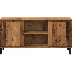 vidaXL - TV-meubel met 2 deuren en 2 vakken - Oud hout - 102x35x50 cm