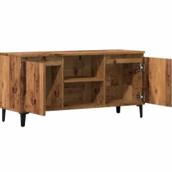 vidaXL - TV-meubel met 2 deuren en 2 vakken - Oud hout - 102x35x50 cm