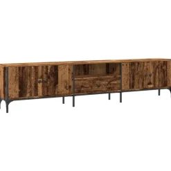 vidaXL - TV-meubel met 1 lade en 4 deuren - Oud hout - 200x25x44 cm