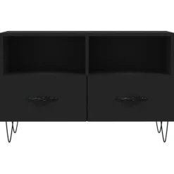 vidaXL - TV-meubel met 2 lades en 2 vakken - Zwart - Hout - 80x36x50 cm