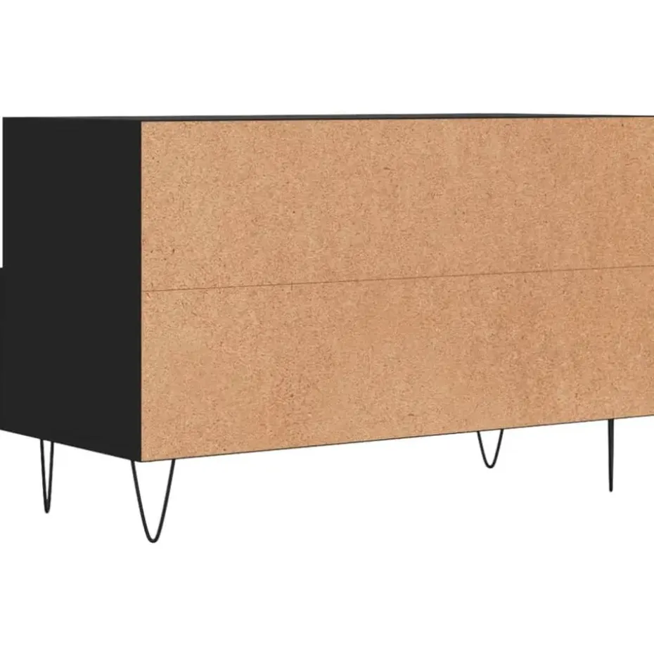 vidaXL - TV-meubel met 2 lades en 2 vakken - Zwart - Hout - 80x36x50 cm