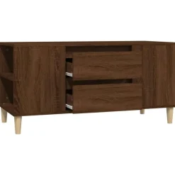 vidaXL - TV-meubel met 2 lades - Bruin eiken - Hout - 102x44.5x50 cm