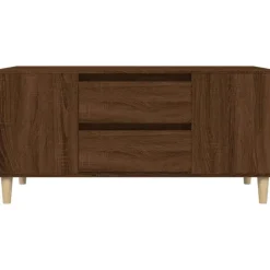 vidaXL - TV-meubel met 2 lades - Bruin eiken - Hout - 102x44.5x50 cm