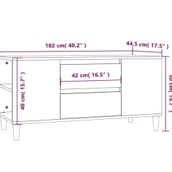 vidaXL - TV-meubel met 2 lades - Bruin eiken - Hout - 102x44.5x50 cm