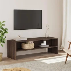 vidaXL - TV-meubel met 2 legplanken - Bruin eiken - Hout - 120x40x40 cm