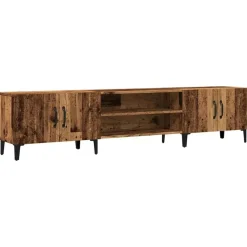 vidaXL - TV-meubel met 2 vakken 4 deuren - Oud hout - 180x31.5x40 cm