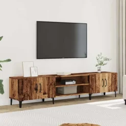 vidaXL - TV-meubel met 2 vakken 4 deuren - Oud hout - 180x31.5x40 cm