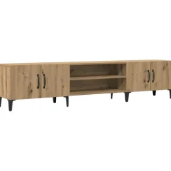 vidaXL - TV-meubel met 2 vakken 4 deuren - Artisanaal eiken - 180x31.5x40 cm