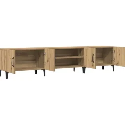 vidaXL - TV-meubel met 2 vakken 4 deuren - Artisanaal eiken - 180x31.5x40 cm