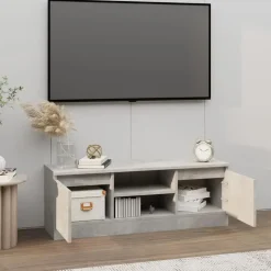 vidaXL - Tv-meubel met deur - Grijs - Bewerkt hout - 102 x 30 x 36 cm