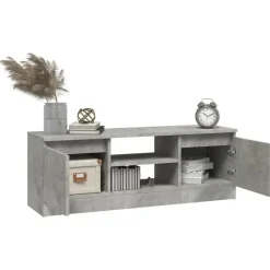 vidaXL - Tv-meubel met deur - Grijs - Bewerkt hout - 102 x 30 x 36 cm