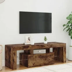 vidaXL - TV-meubel met LED-verlichting - Gerookt eiken - Hout - 120x35x40 cm