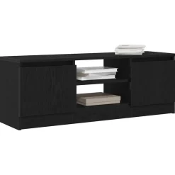 vidaXL - TV-meubel met legplank en 2 deuren - Zwart eiken - 102x30x36 cm