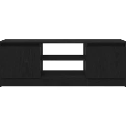 vidaXL - TV-meubel met legplank en 2 deuren - Zwart eiken - 102x30x36 cm