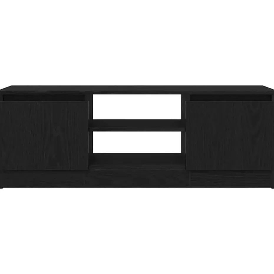 vidaXL - TV-meubel met legplank en 2 deuren - Zwart eiken - 102x30x36 cm