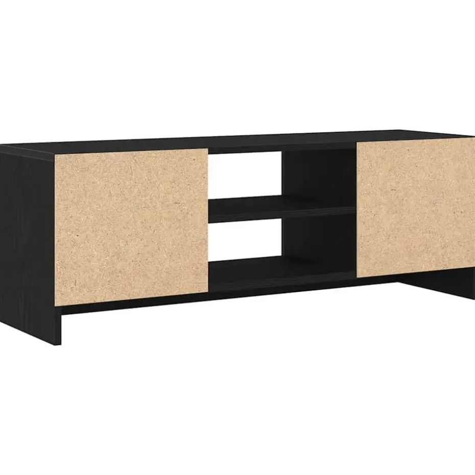 vidaXL - TV-meubel met legplank en 2 deuren - Zwart eiken - 102x30x36 cm