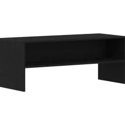 vidaXL - TV-meubel met legplank - Zwart eiken - Bewerkt hout - 100x40x40 cm