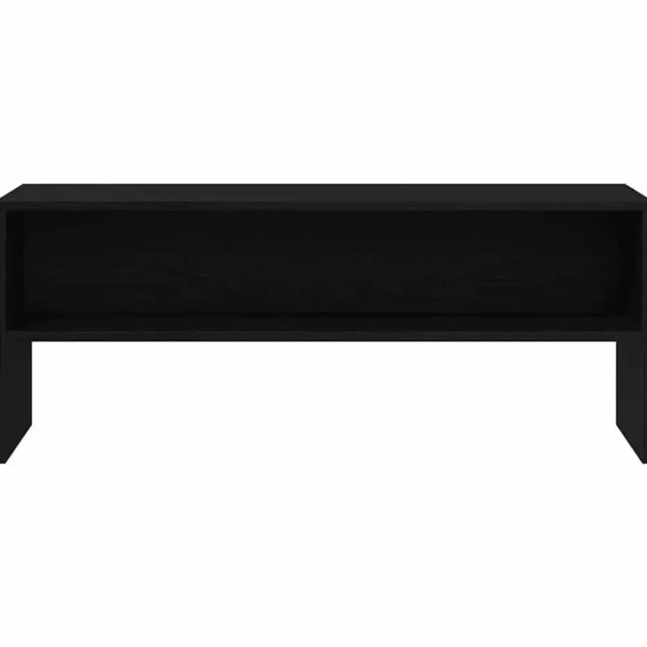 vidaXL - TV-meubel met legplank - Zwart eiken - Bewerkt hout - 100x40x40 cm