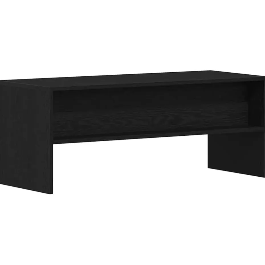 vidaXL - TV-meubel met legplank - Zwart eiken - Bewerkt hout - 100x40x40 cm