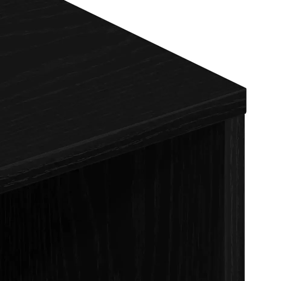 vidaXL - TV-meubel met legplank - Zwart eiken - Bewerkt hout - 100x40x40 cm