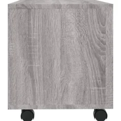 vidaXL - TV-meubel met wieltjes en 4 vakken - Grijs - Bewerkt hout - 90 cm
