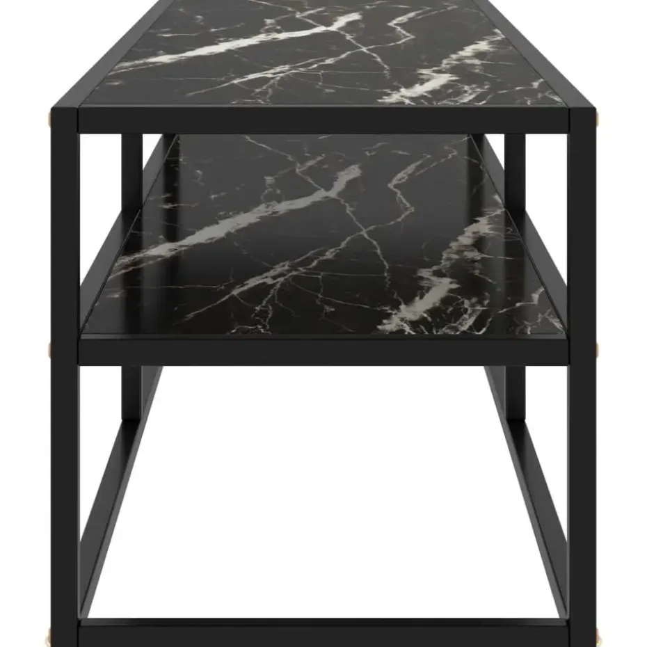 vidaXL - Tv-meubel met zwart marmerglas - Zwart - Glas - 120 x 40 x 40 cm
