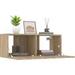 vidaXL - TV-meubels 2 st 4 deuren - Sonoma eikenk - Bewerkt hout - 80x30x30 cm