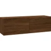 vidaXL - Tv-wandmeubel - Bruin eikenkleur - Bewerkt hout - 100 x 30 x 30 cm