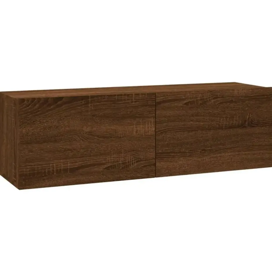 vidaXL - Tv-wandmeubel - Bruin eikenkleur - Bewerkt hout - 100 x 30 x 30 cm
