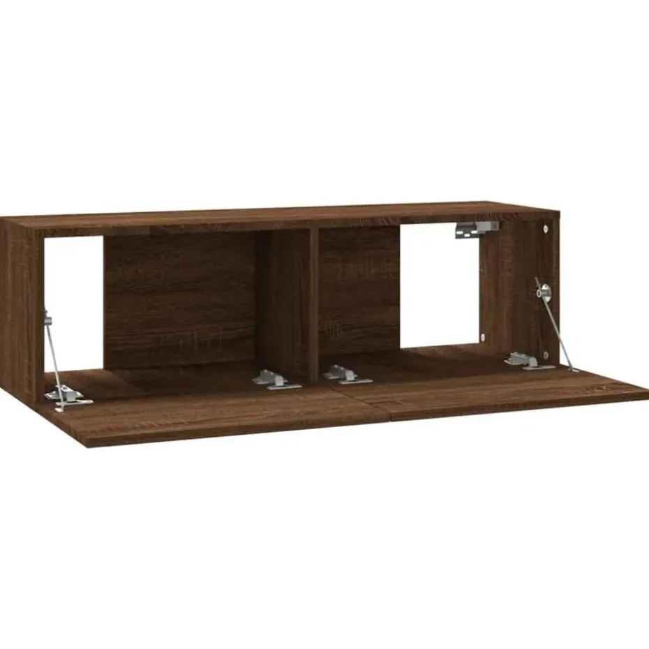 vidaXL - Tv-wandmeubel - Bruin eikenkleur - Bewerkt hout - 100 x 30 x 30 cm