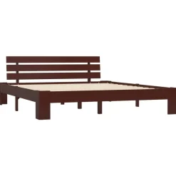 vidaXL - Tweepersoonbed - Donkerbruin - Massief grenenhout - 180x200 cm