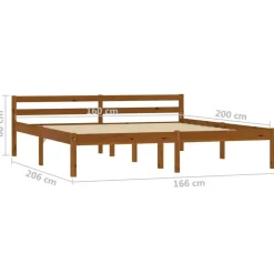 vidaXL - Tweepersoonbed - Honingbruin - Massief grenenhout - 160x200 cm