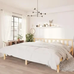 vidaXL - Tweepersoonbed - Naturel - Massief grenenhout - 180x200 cm
