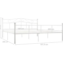 vidaXL - Tweepersoonbed - Wit - Metaal - 180 x 200 cm