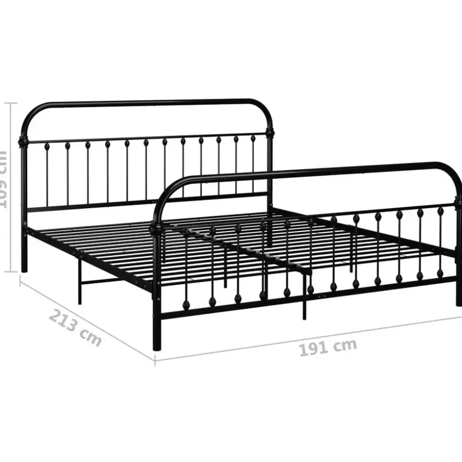 vidaXL - Tweepersoonbed - Zwart - Metaal - 180x200 cm
