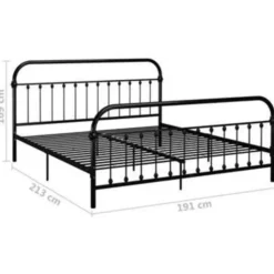 vidaXL - Tweepersoonbed - Zwart - Metaal - 180x200 cm