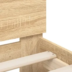 vidaXL - Tweepersoonsbed met hoofdbord - Sonoma eikenkleurig - 160x200 cm