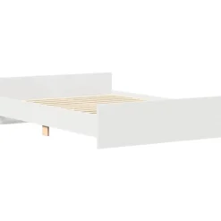 vidaXL - Tweepersoonsbed met hoofd- en voeteneinde - Wit - Hout - 120x200 cm