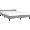 vidaXL - Tweepersoonsbed met hoofdeinde - Lichtgrijs - Fluweel - 140x190 cm