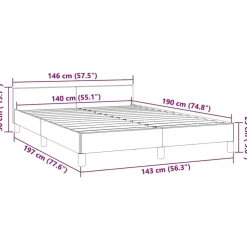 vidaXL - Tweepersoonsbed met hoofdeinde - Lichtgrijs - Fluweel - 140x190 cm