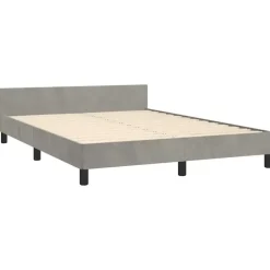vidaXL - Tweepersoonsbed met hoofdeinde - Lichtgrijs - Fluweel - 140x190 cm