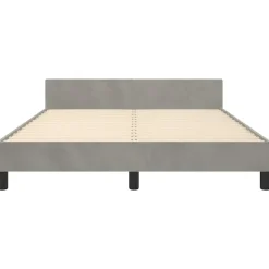 vidaXL - Tweepersoonsbed met hoofdeinde - Lichtgrijs - Fluweel - 140x190 cm
