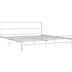 vidaXL - Tweepersoonsbed met hoofdbord - Wit - Metaal - 160x200 cm