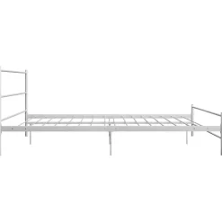 vidaXL - Tweepersoonsbed met hoofdbord - Wit - Metaal - 160x200 cm