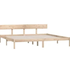vidaXL - Tweepersoonsbed met hoofdbord - Massief grenenhout - 180x200 cm