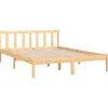 vidaXL - Tweepersoonsbed met hoofdeinde - Naturel - Grenenhout - 160x200 cm