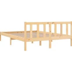 vidaXL - Tweepersoonsbed met hoofdeinde - Naturel - Grenenhout - 160x200 cm